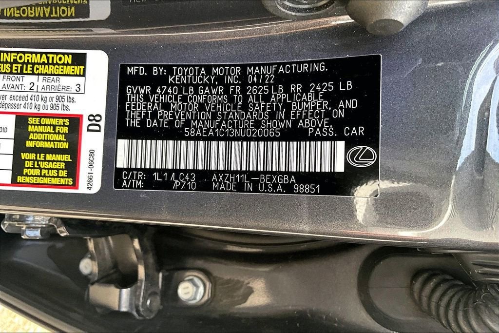 2022 Lexus ES ES 300h Luxury