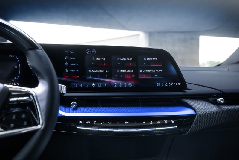 The 2026 OPTIQ-V Display Screen Displaying the V-Mode Settings | Home Motors Cadillac in SANTA MARIA CA